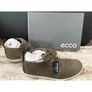 Ecco Chase Ii Hydromax Leather Shoes Warm Grey Lace-Up Womens EU 37 US 6-6.5
